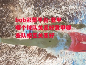 bob彩票平台-意甲哪个球队关系好意甲哪些队相互关系好